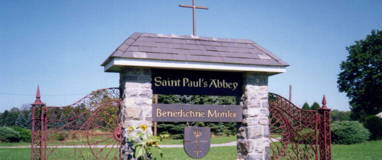 The stone gate at the entrance of St. Paul's Abbey